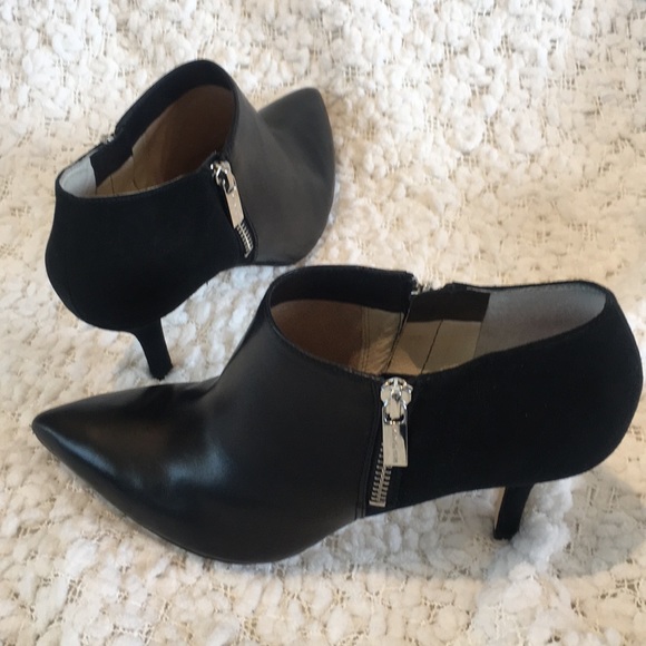 MICHAEL Michael Kors Shoes - Michael Kors Leather & Suede Heeled Booties Black